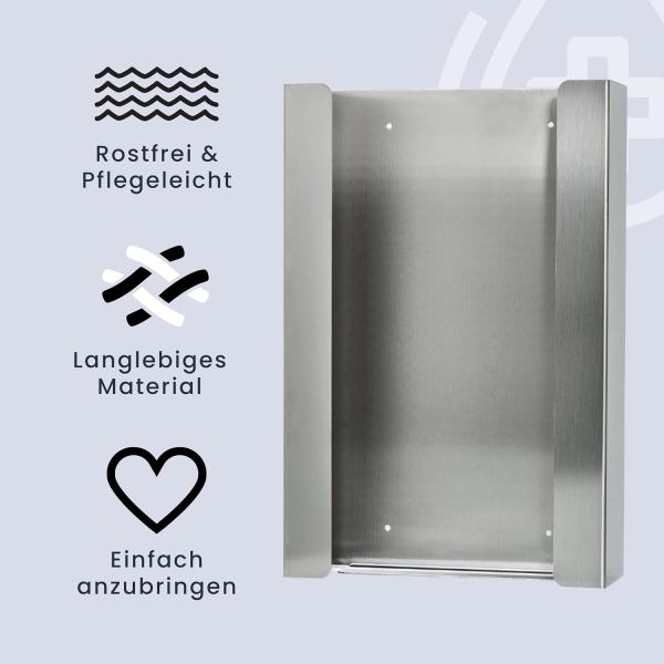 Edelstahl-Wandhalter für Handschuhboxen, 3-fach